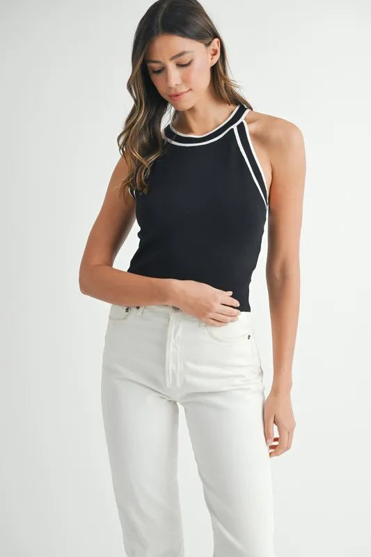 The Grecian Neck Cropped Tank
